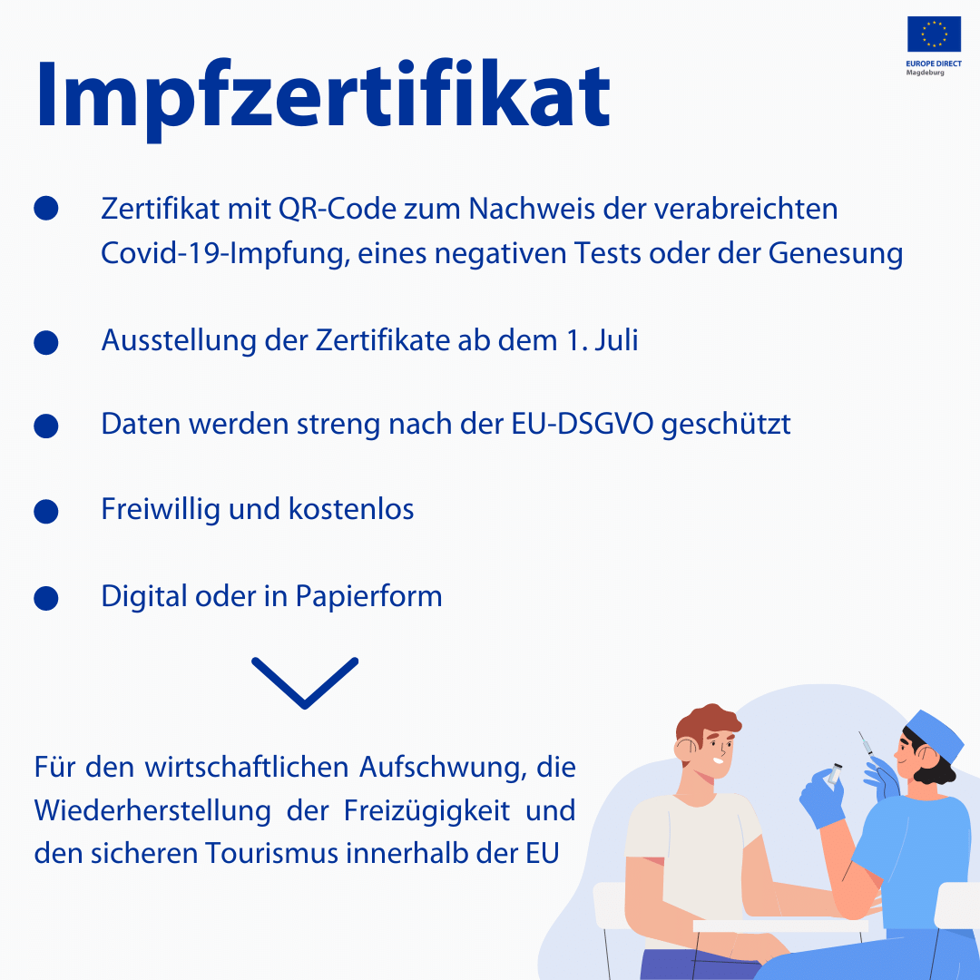 Einigung Einheitliches Digitales Eu Impfzertifikat Europe Direct Magdeburg